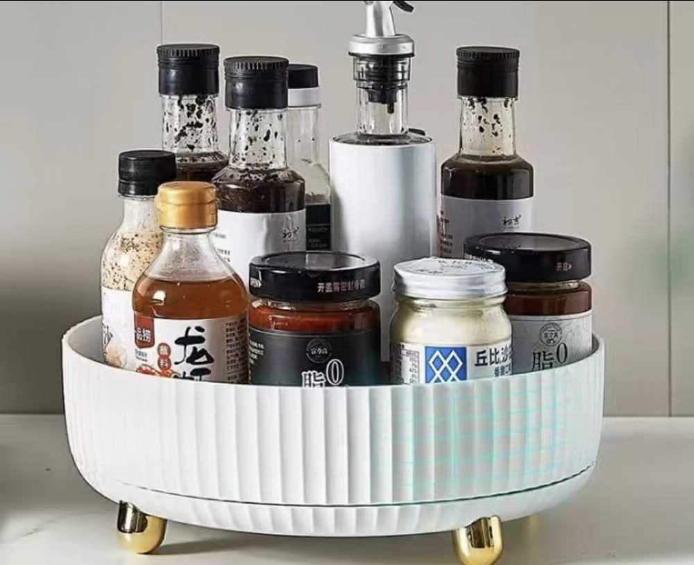 360° Rotating Spice Rack Organizer – Multi-Functional Lazy Susan for Kitchen
